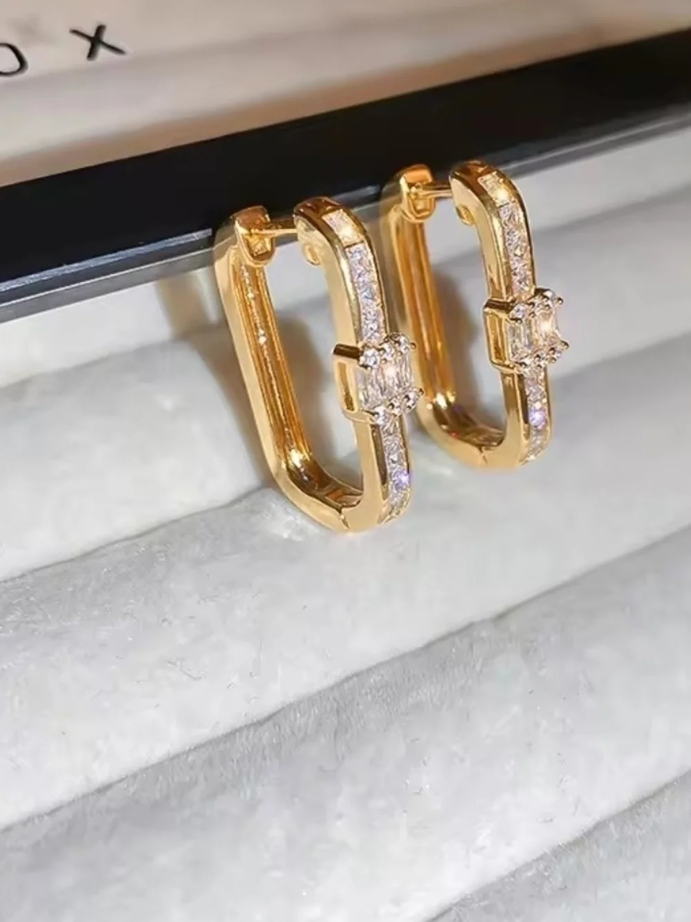 Gold Cubic Zirconia Huggie Hoop Earrings - Women's Jewelry